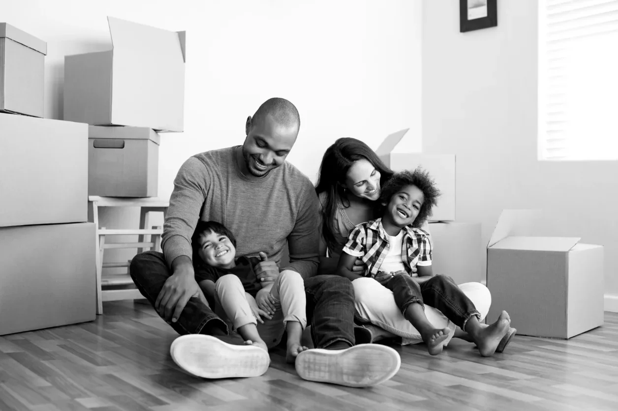 Family Unpacking On Floor