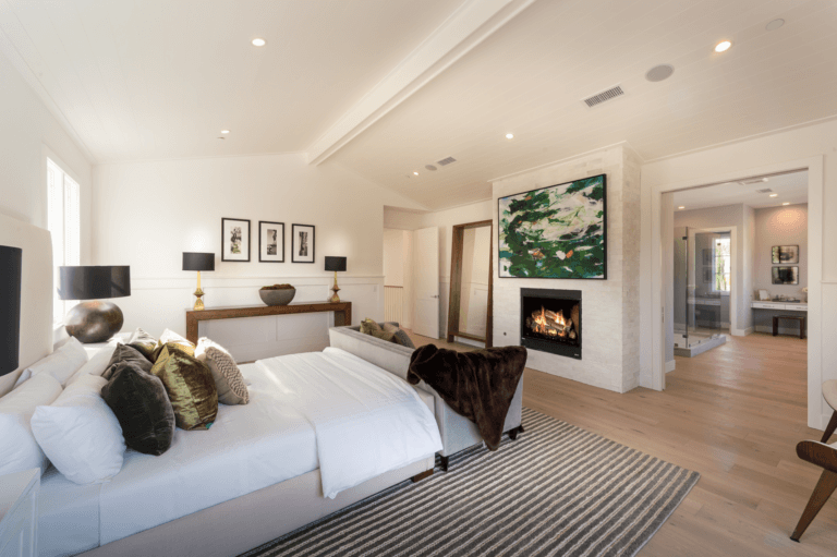 Cozy Bedroom with Fireplace