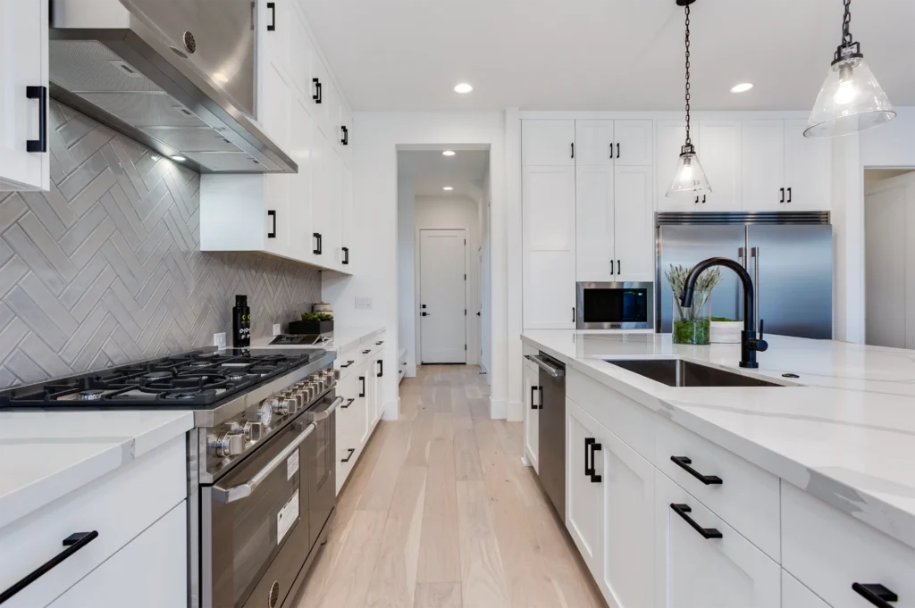 Arcadia Lite Farmhouse Style Kitchen island, range