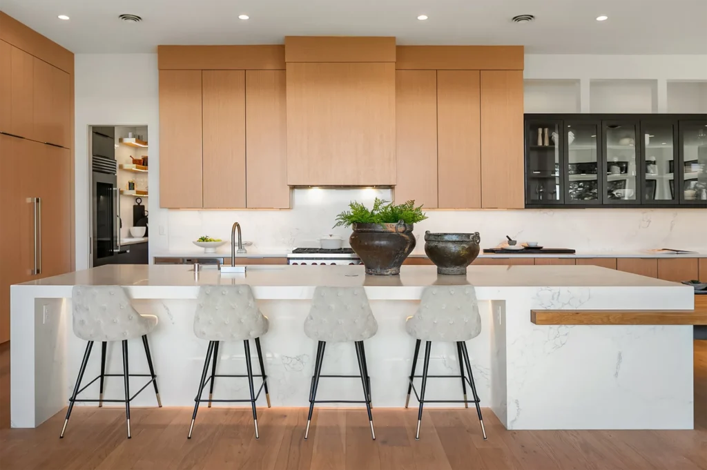 Bellevue Modern Style Home kitchen with large island