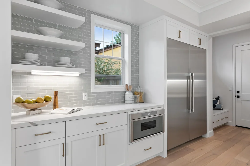 Menlo Park Cottage Style kitchen fridge, oven, counters