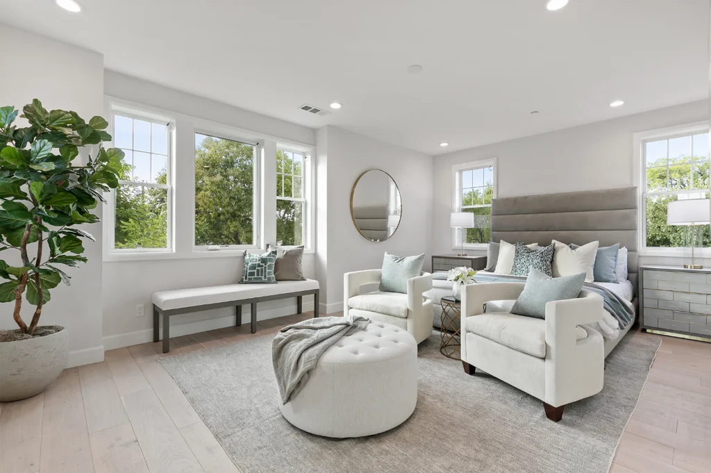 Menlo Park Cottage Style Master bedroom