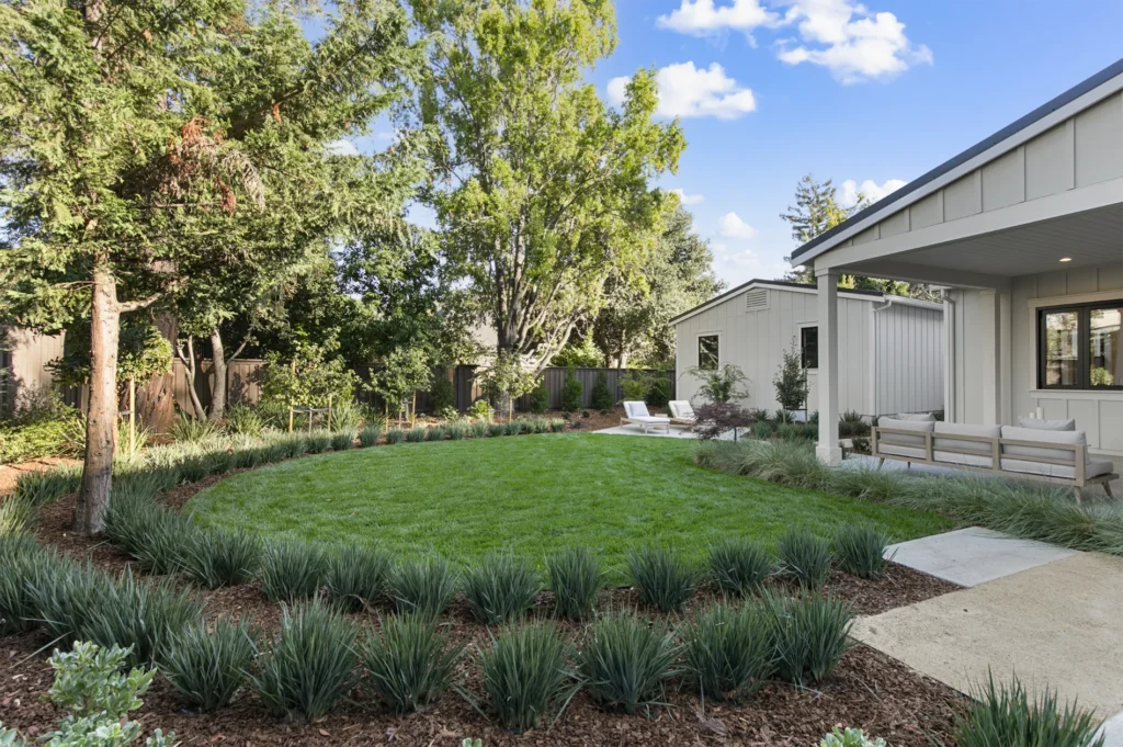 Atherton Single Story Farmhouse back yard