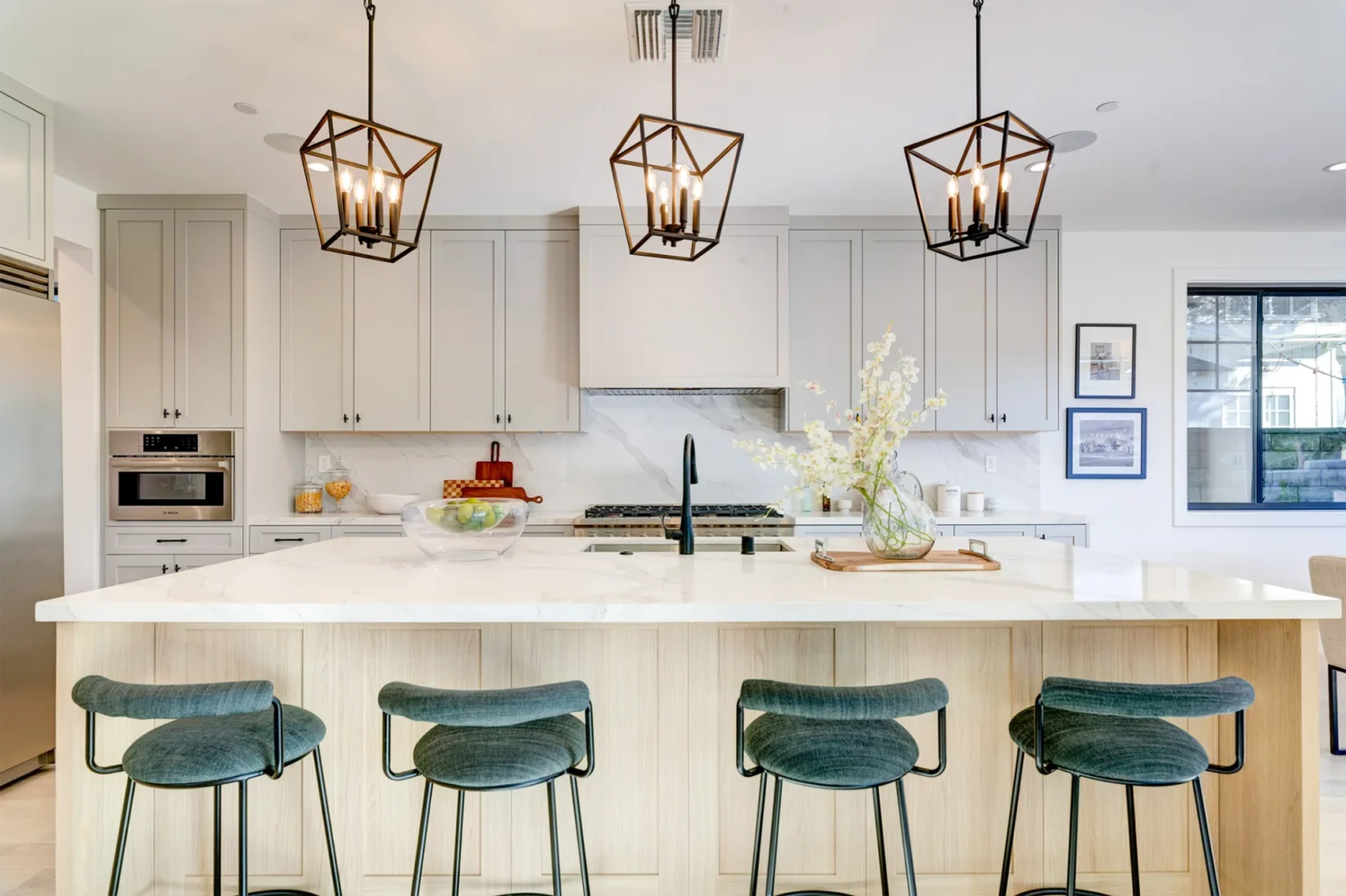 Manhattan Beach Custom kitchen with large island