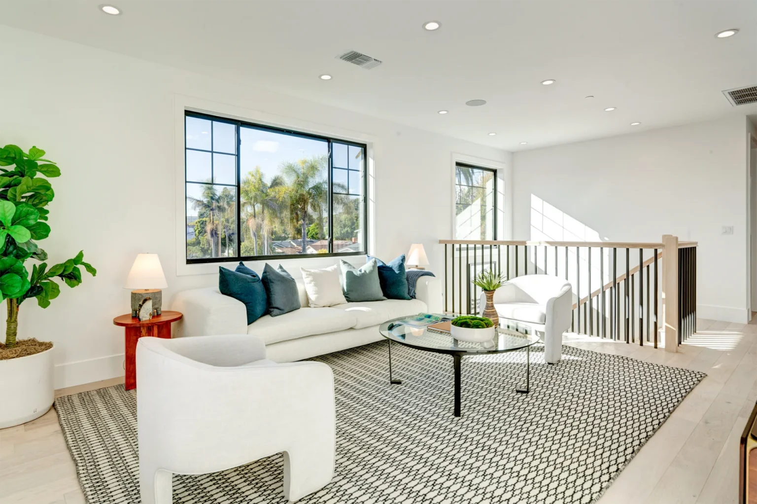 Manhattan Beach Custom home flex area with couches