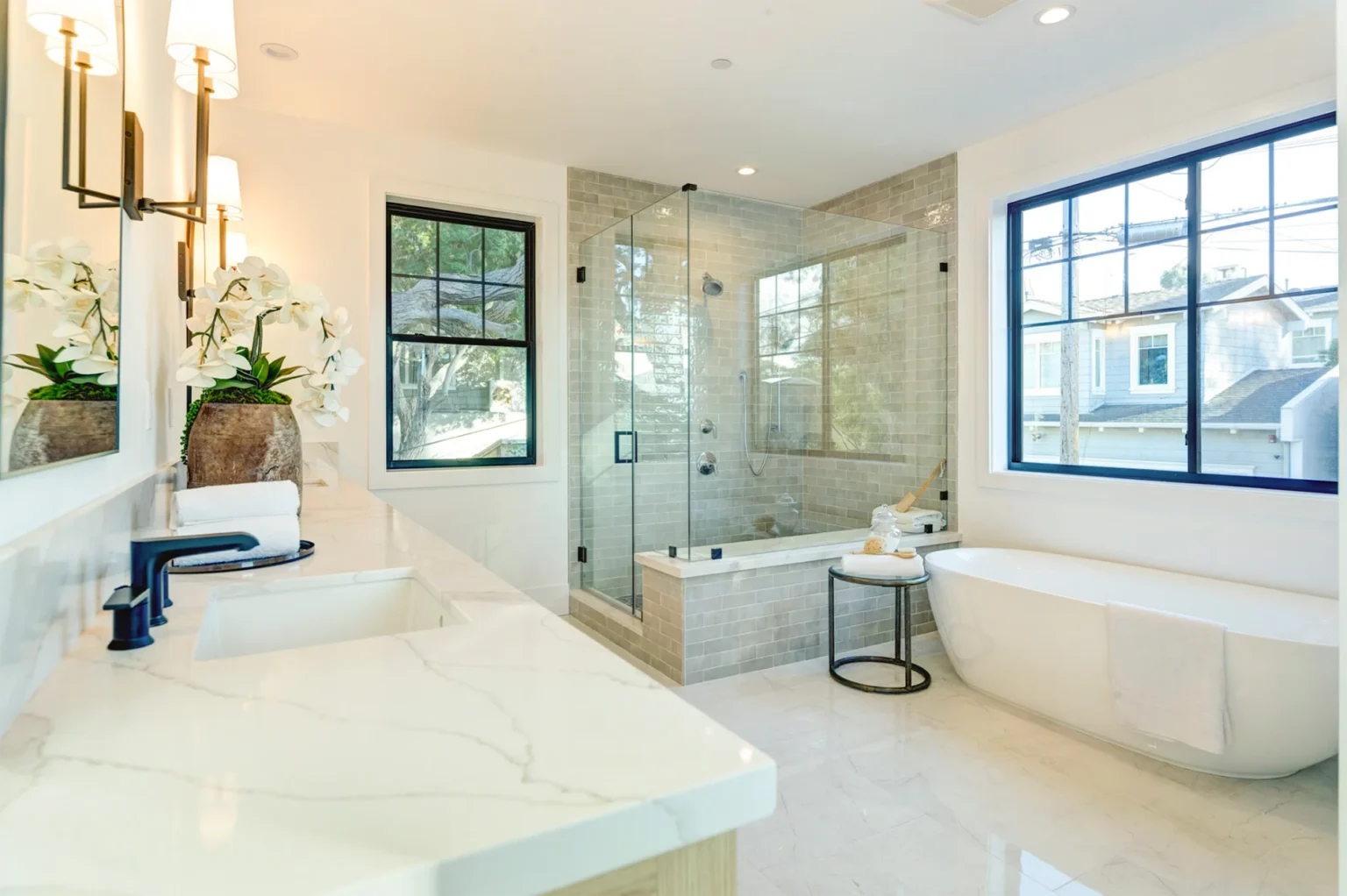 Manhattan Beach Custom Master bath with separate tub and shower