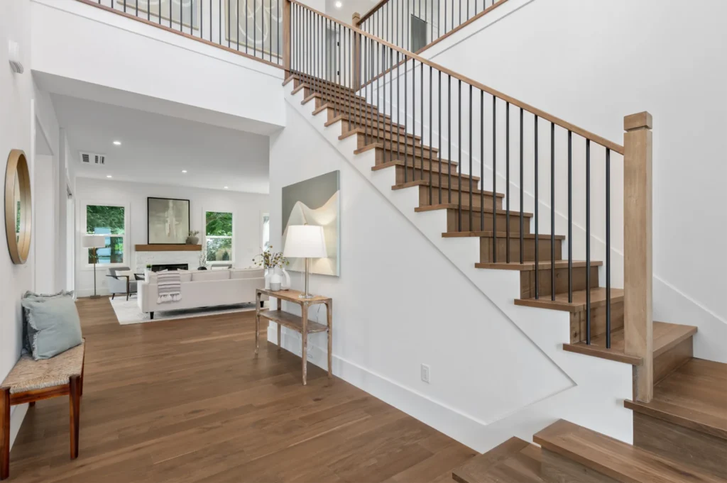Seattle Transitional Style Home Interior Entry Way Staircase
