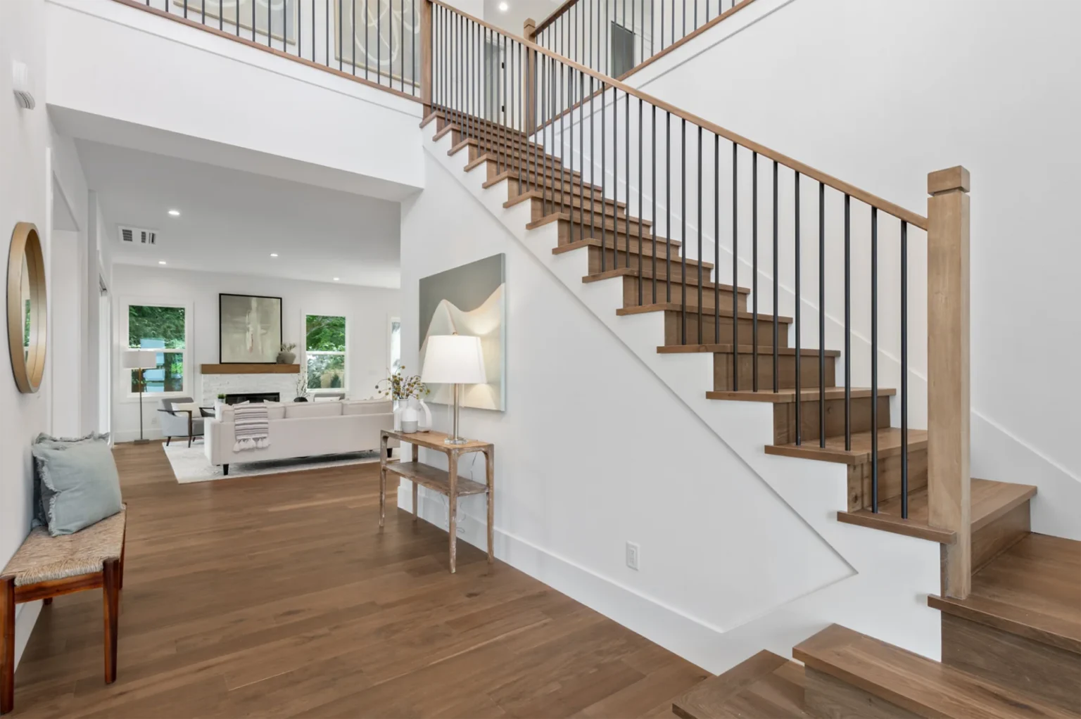Seattle Transitional Style Home Interior Entry Way Staircase