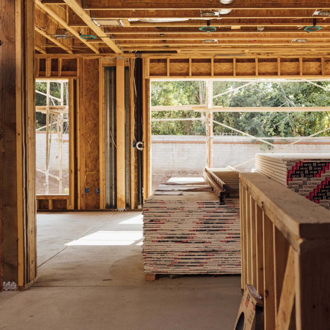 Interior of TJH home being built + under construction