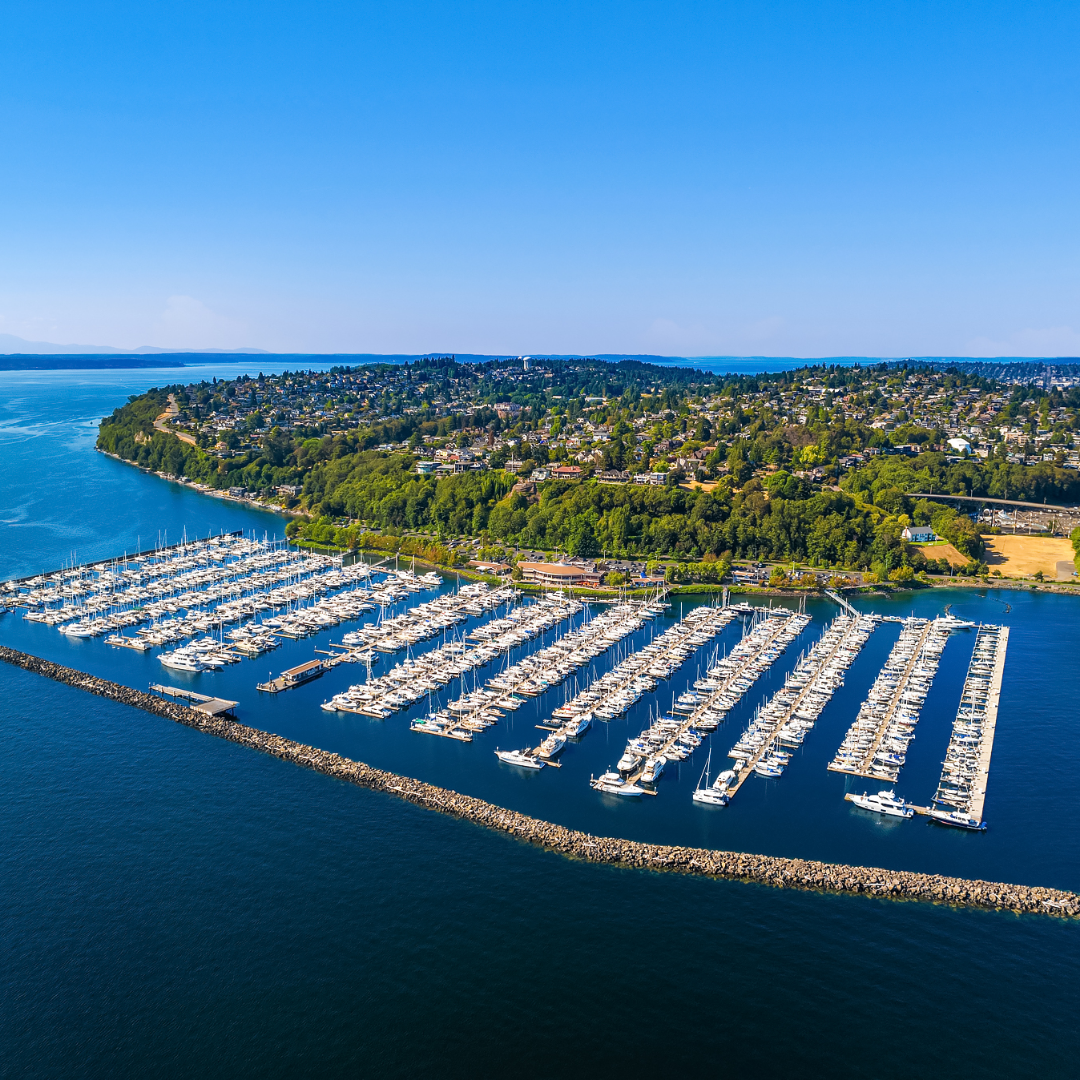 Aerial image of PNW coastline