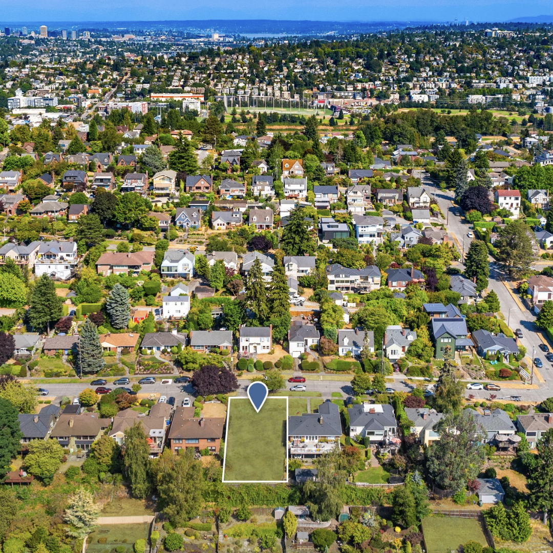 Aerial image of PNW neighborhood