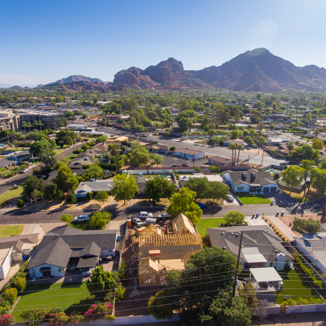 Drone image of TJH Arizona home under construction
