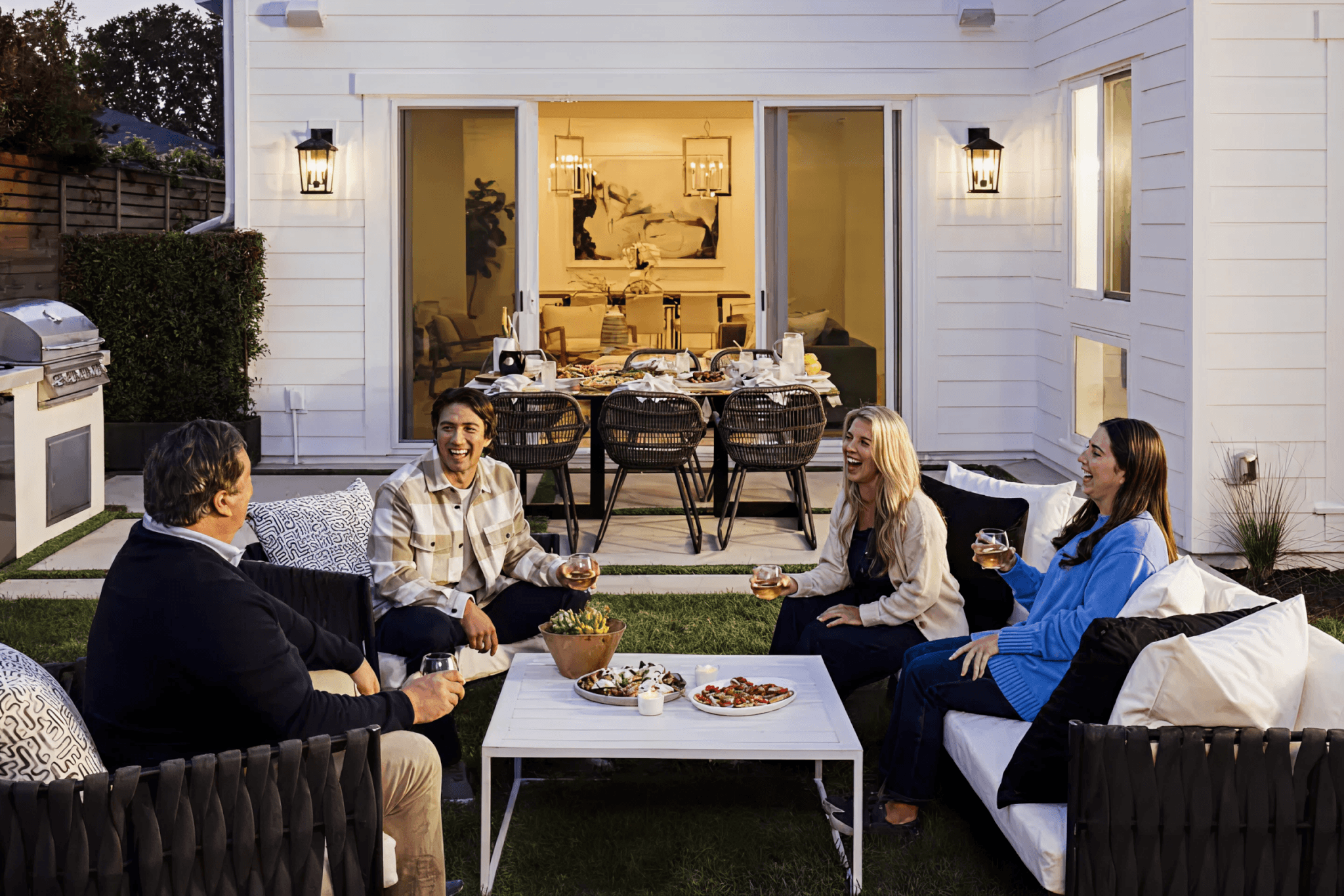 People enjoying outdoor patio