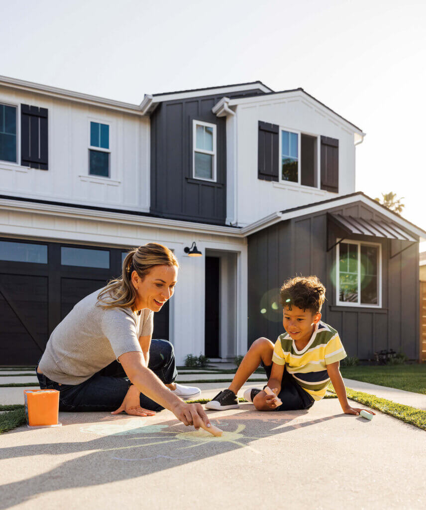 TJH Southern California homeowners outside their home, captured in a TJH home.