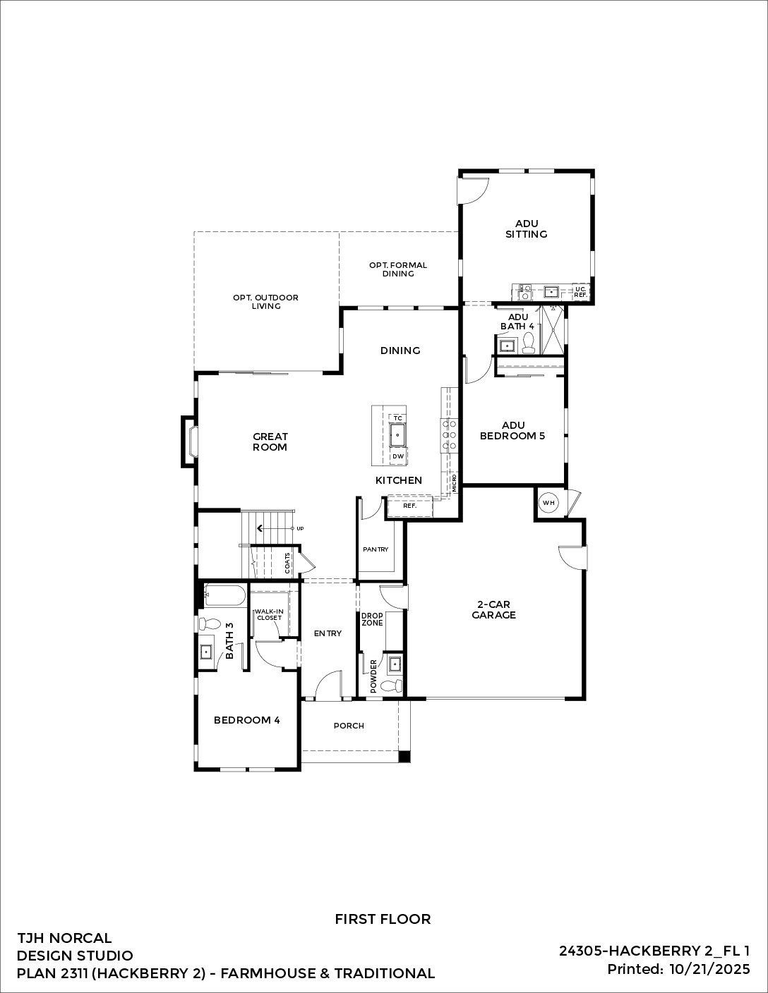 Northern California – Hackberry – Traditional — First Floor