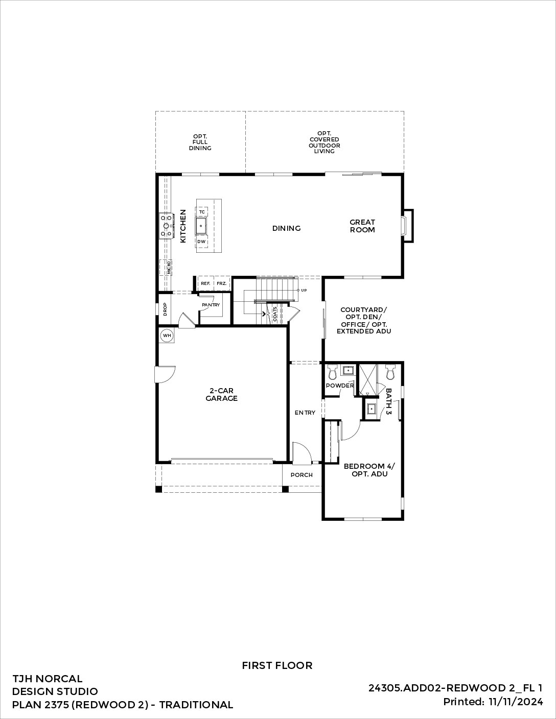 Northern California – Redwood – Traditional — First Floor