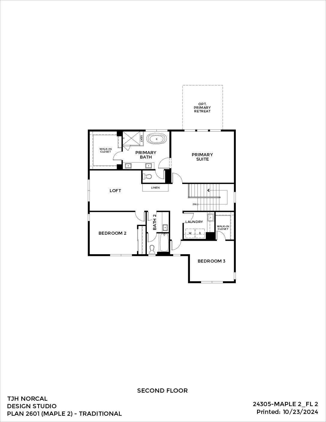 Northern California – Maple – Transitional — Second Floor