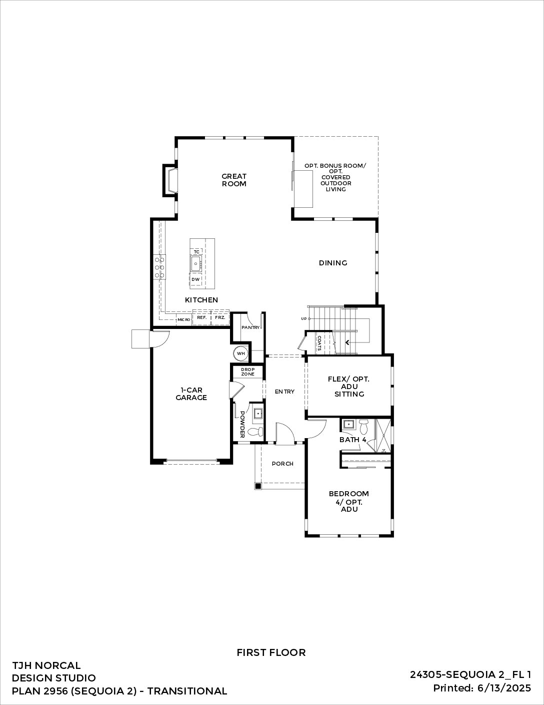 Northern California – Sequoia – Traditional — First Floor
