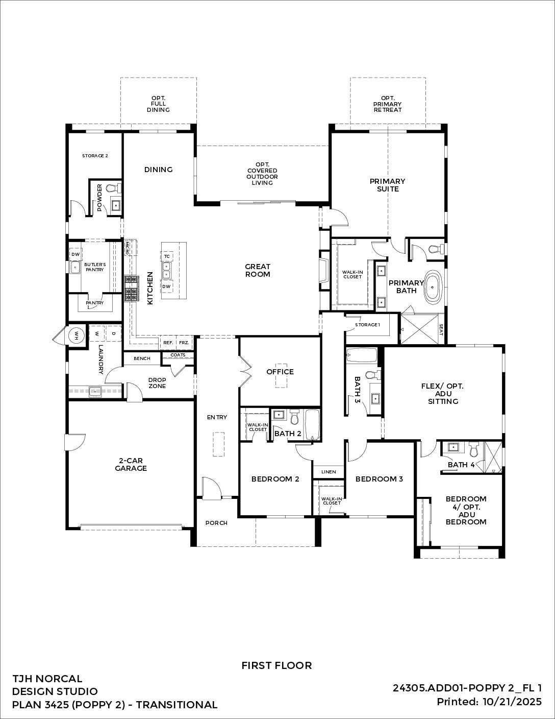 Northern California – Poppy – Craftsman — First Floor