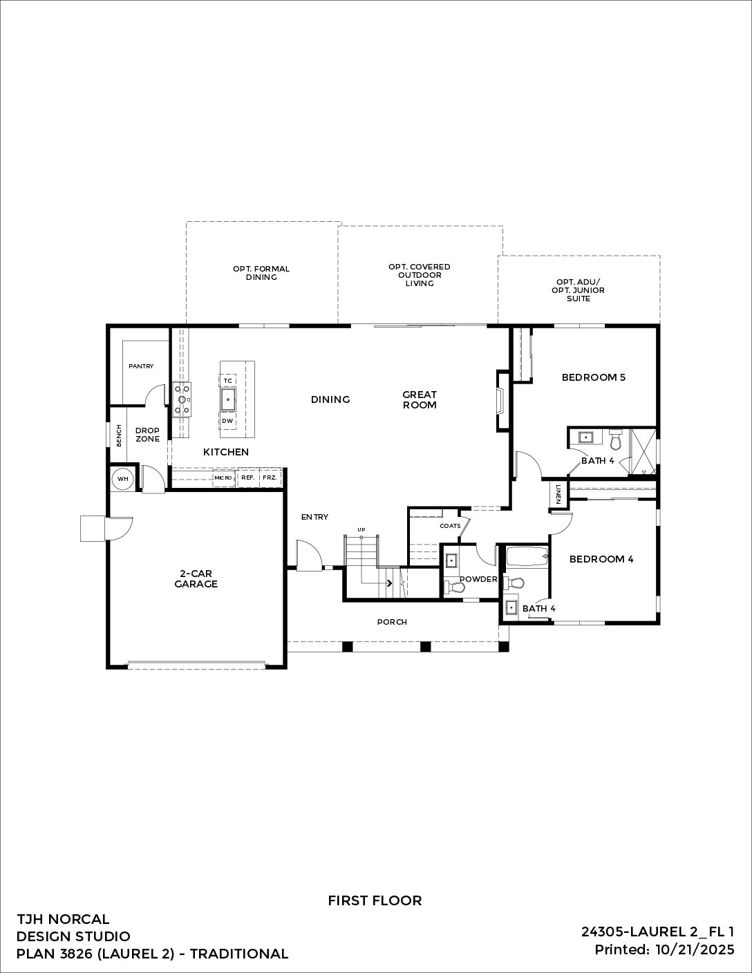 Northern California – Laurel – Traditional — First Floor