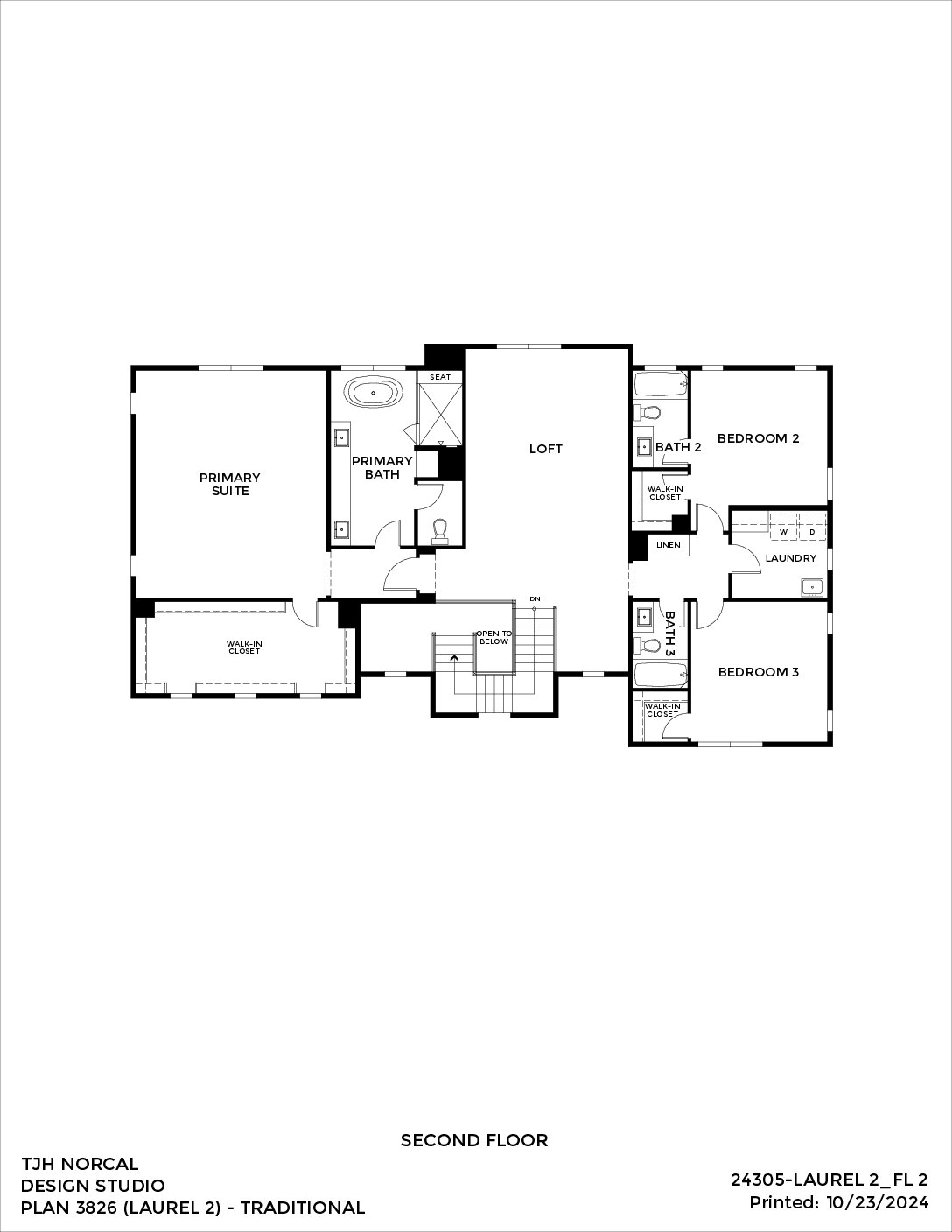 Northern California – Laurel – Traditional — Second Floor