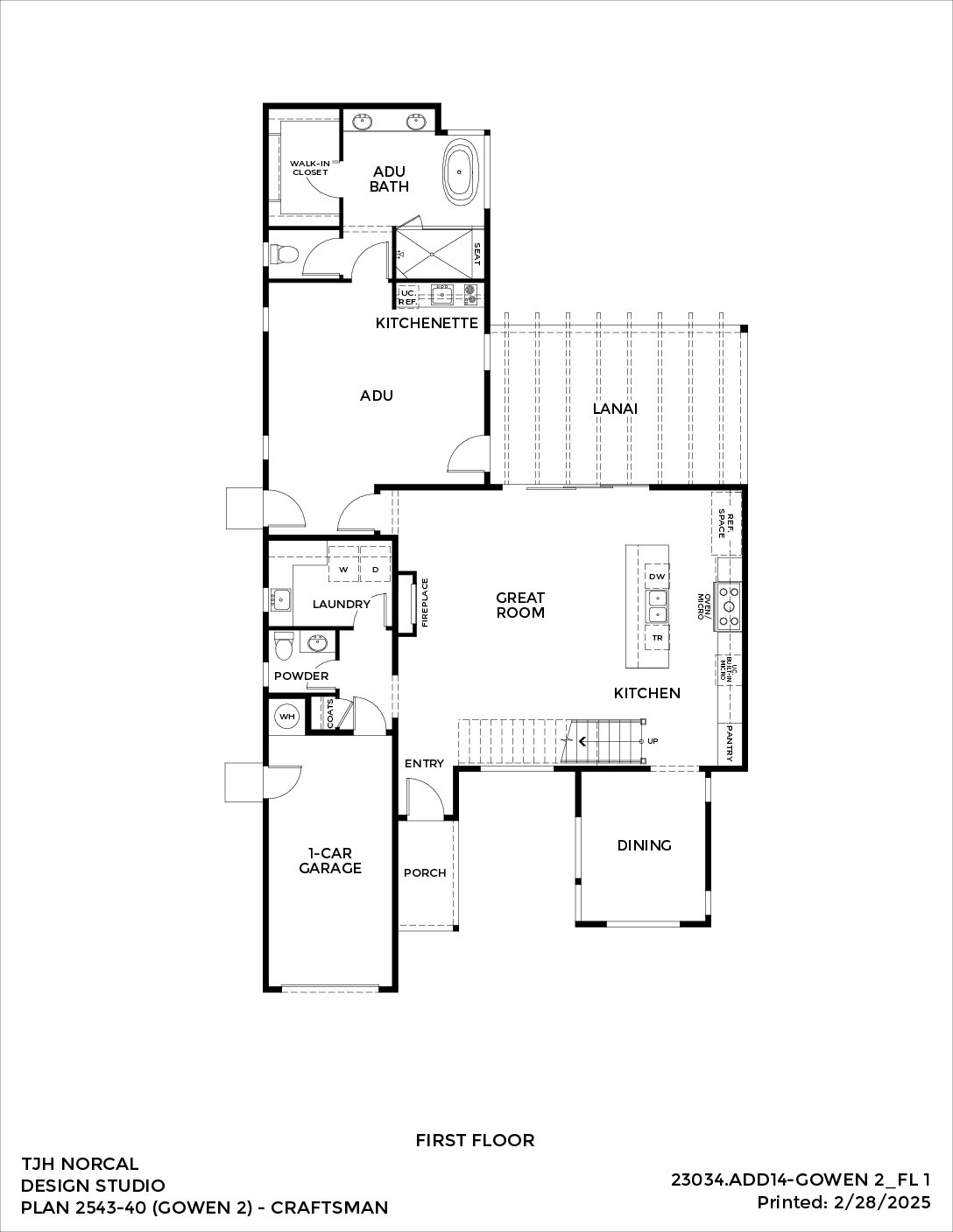 Northern California – Gowen – Craftsman — First Floor