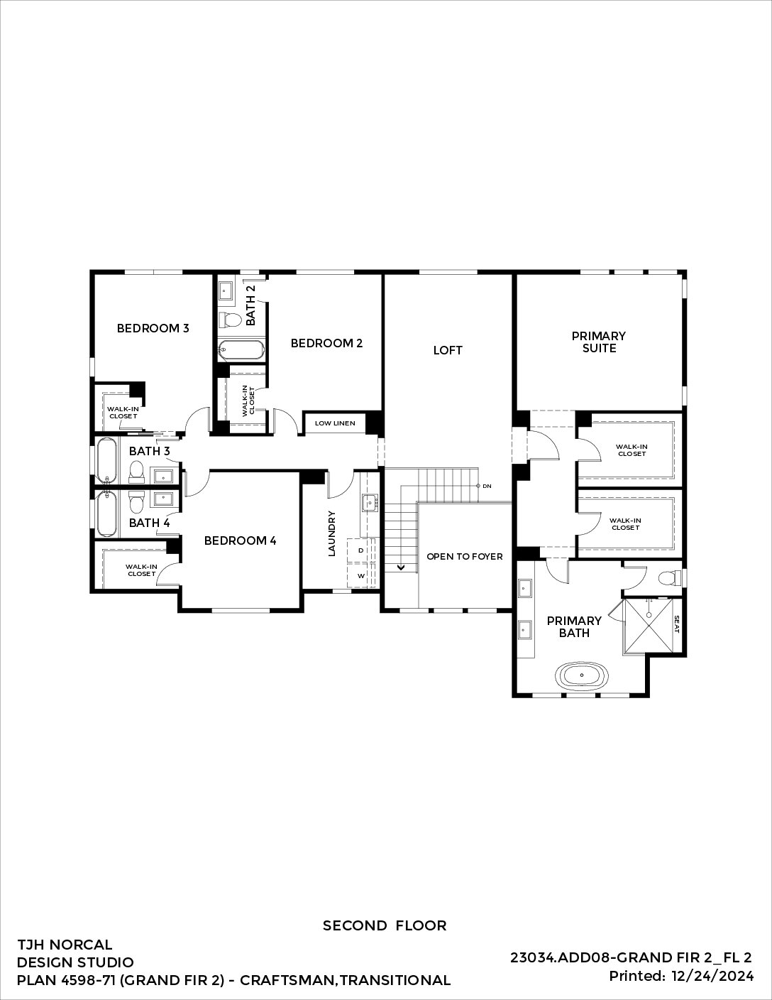 Northern California – Grand Fir – Transitional — Second Floor