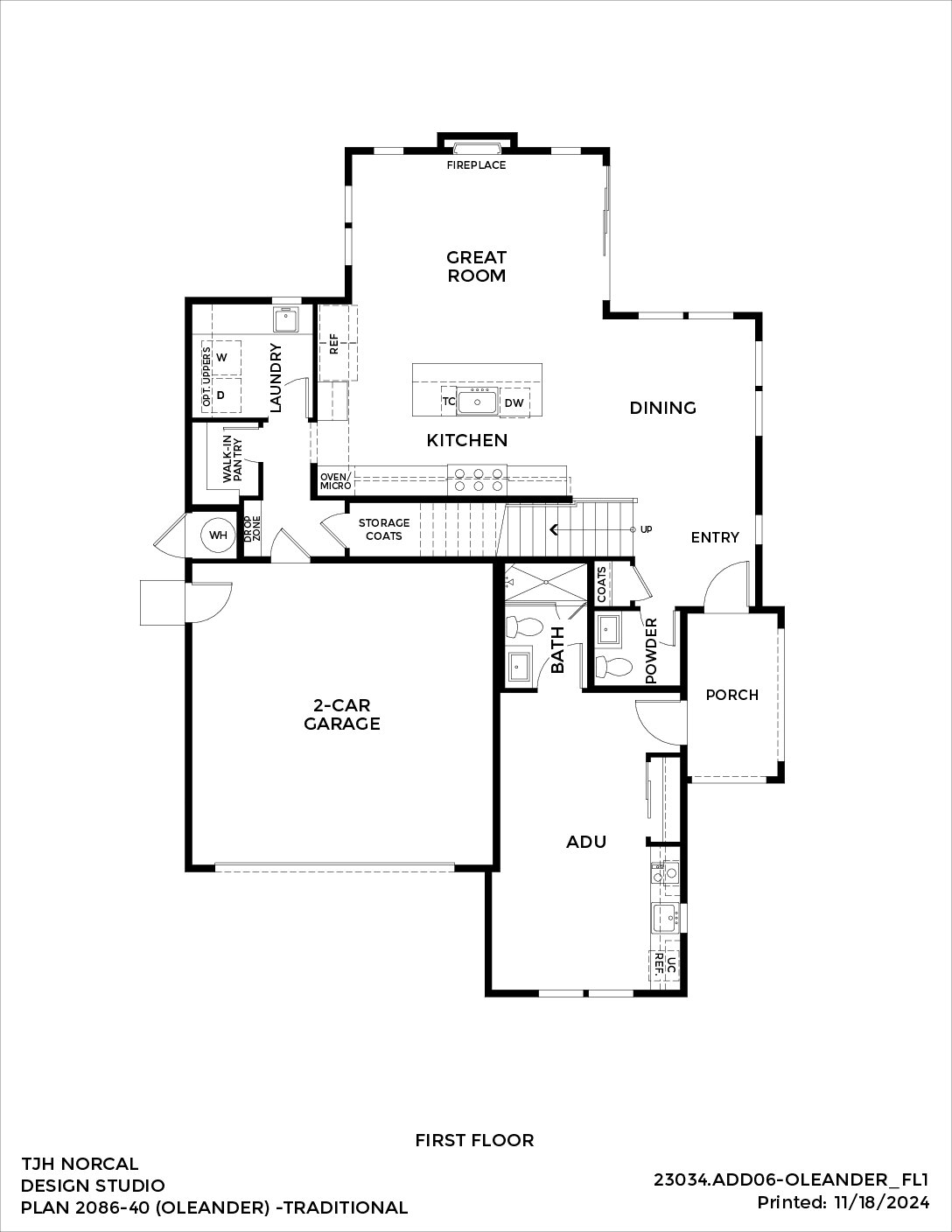 Northern California – Oleander – Traditional — First Floor