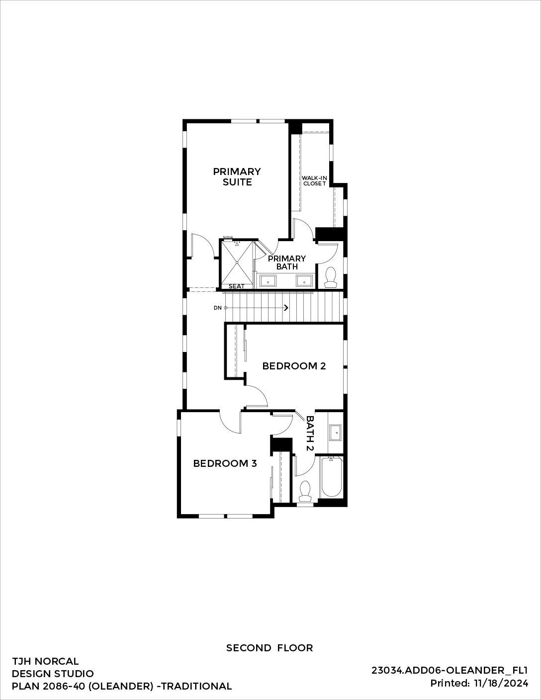Northern California – Oleander – Traditional — Second Floor
