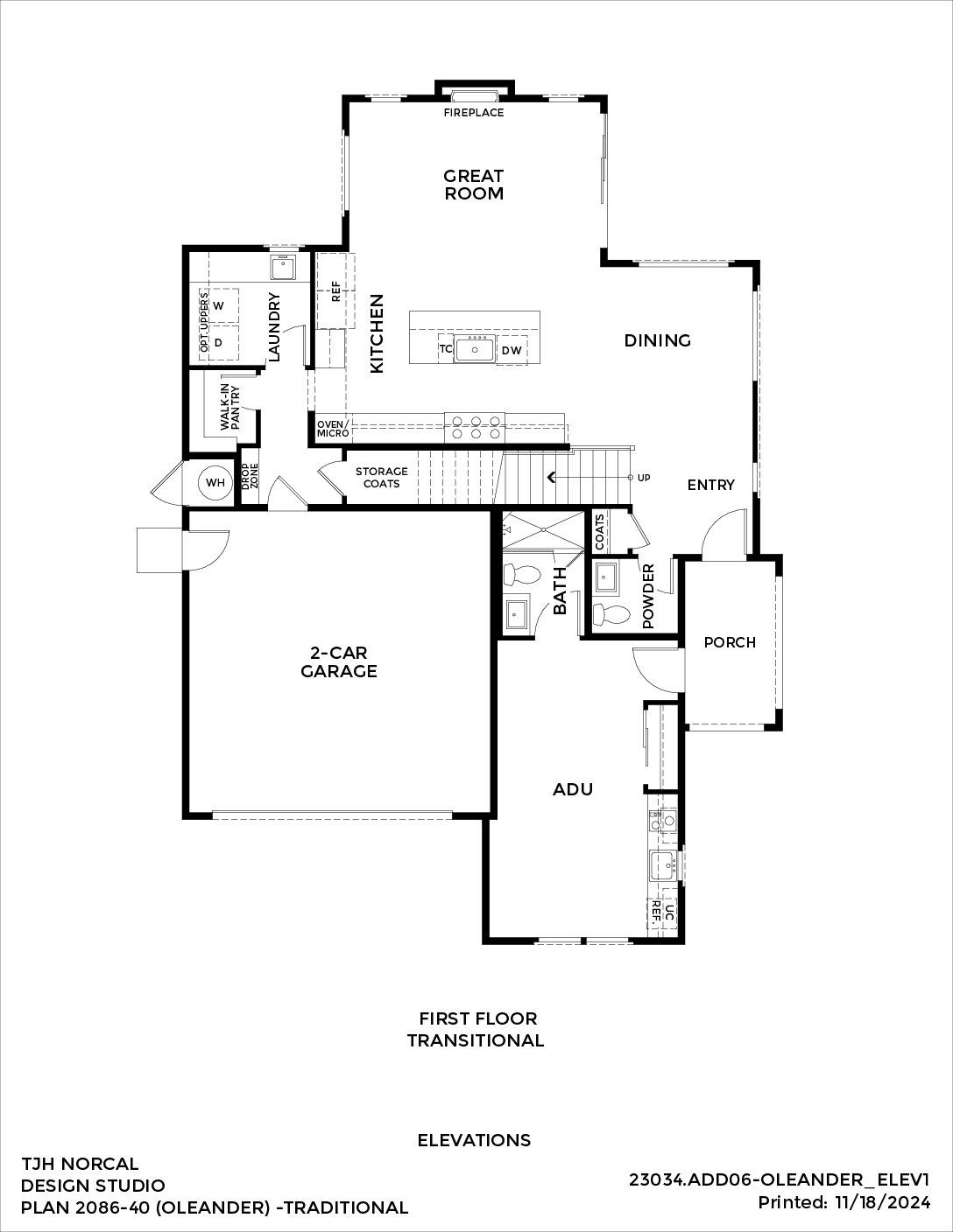Northern California – Oleander – Transitional — First Floor