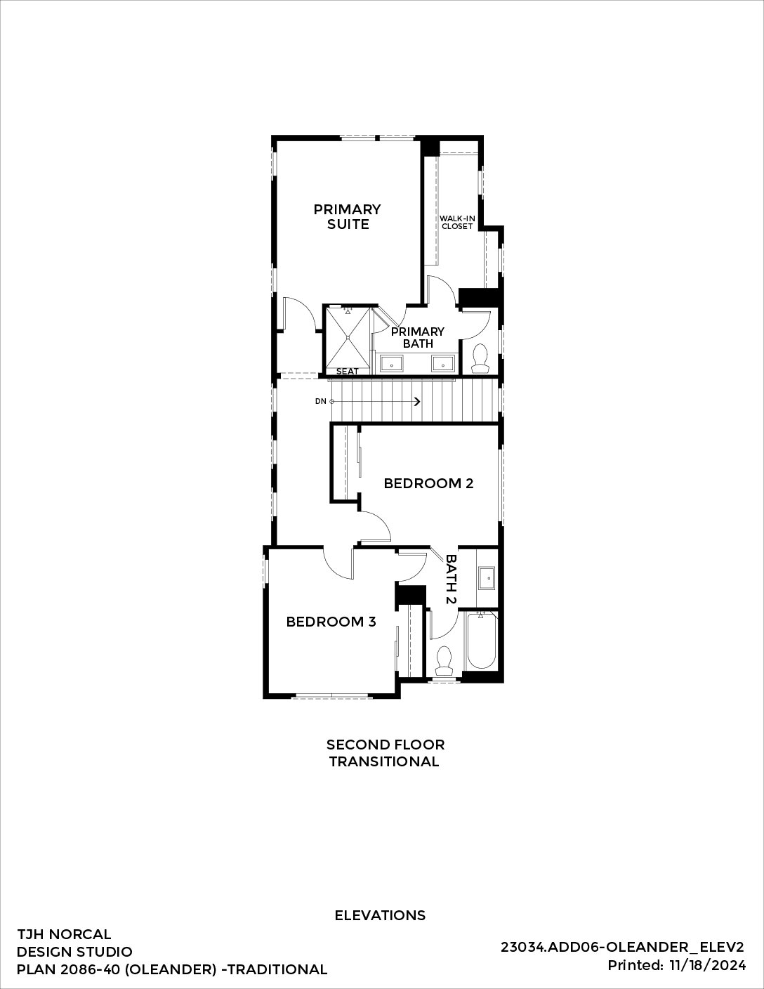 Northern California – Oleander – Transitional — Second Floor