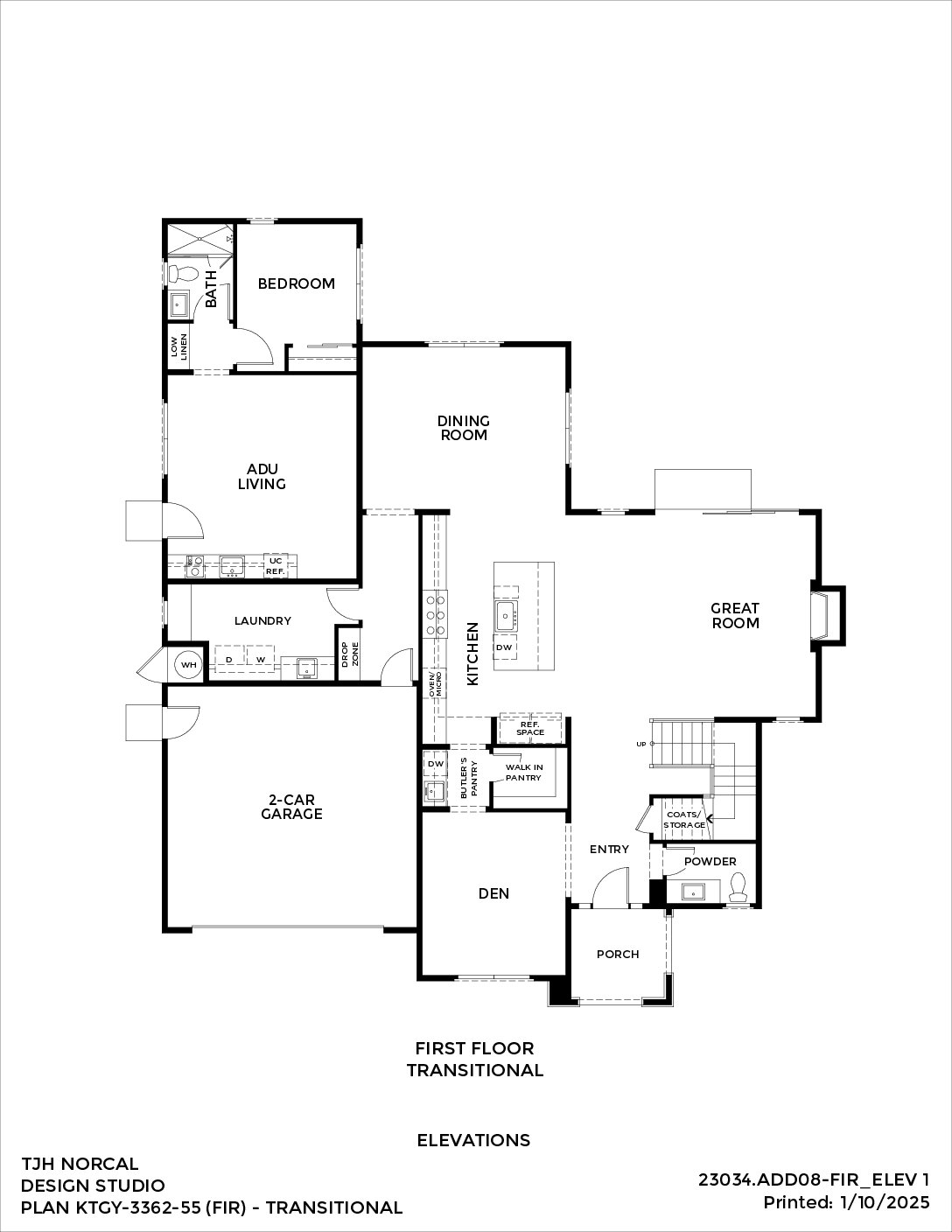 Northern California – Fir – Transitional — First Floor