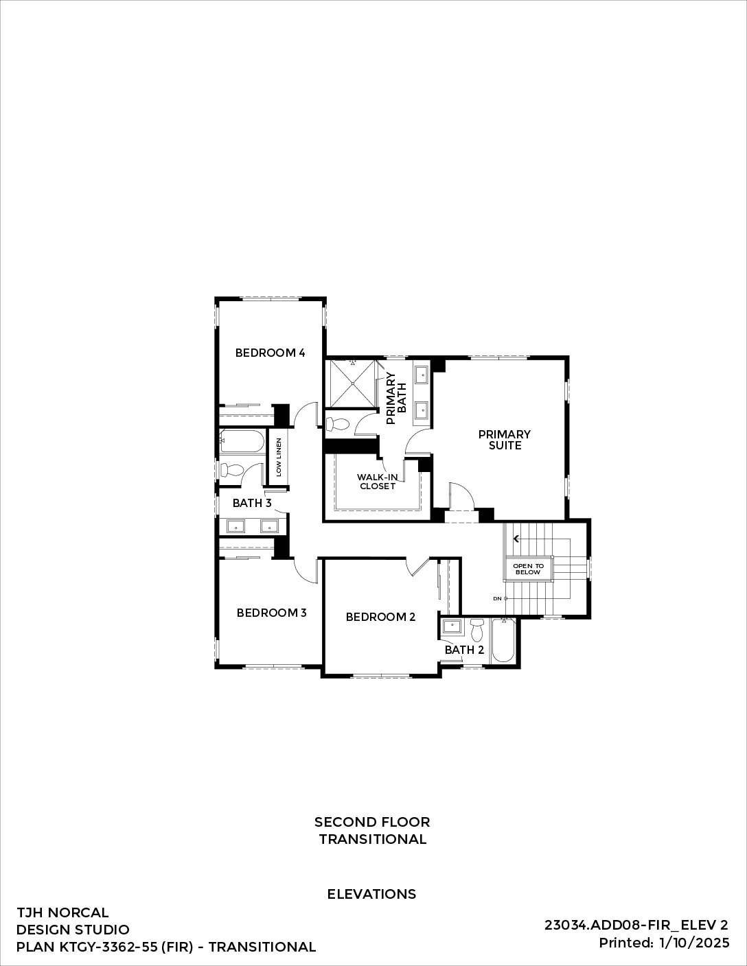 Northern California – Fir – Transitional — Second Floor