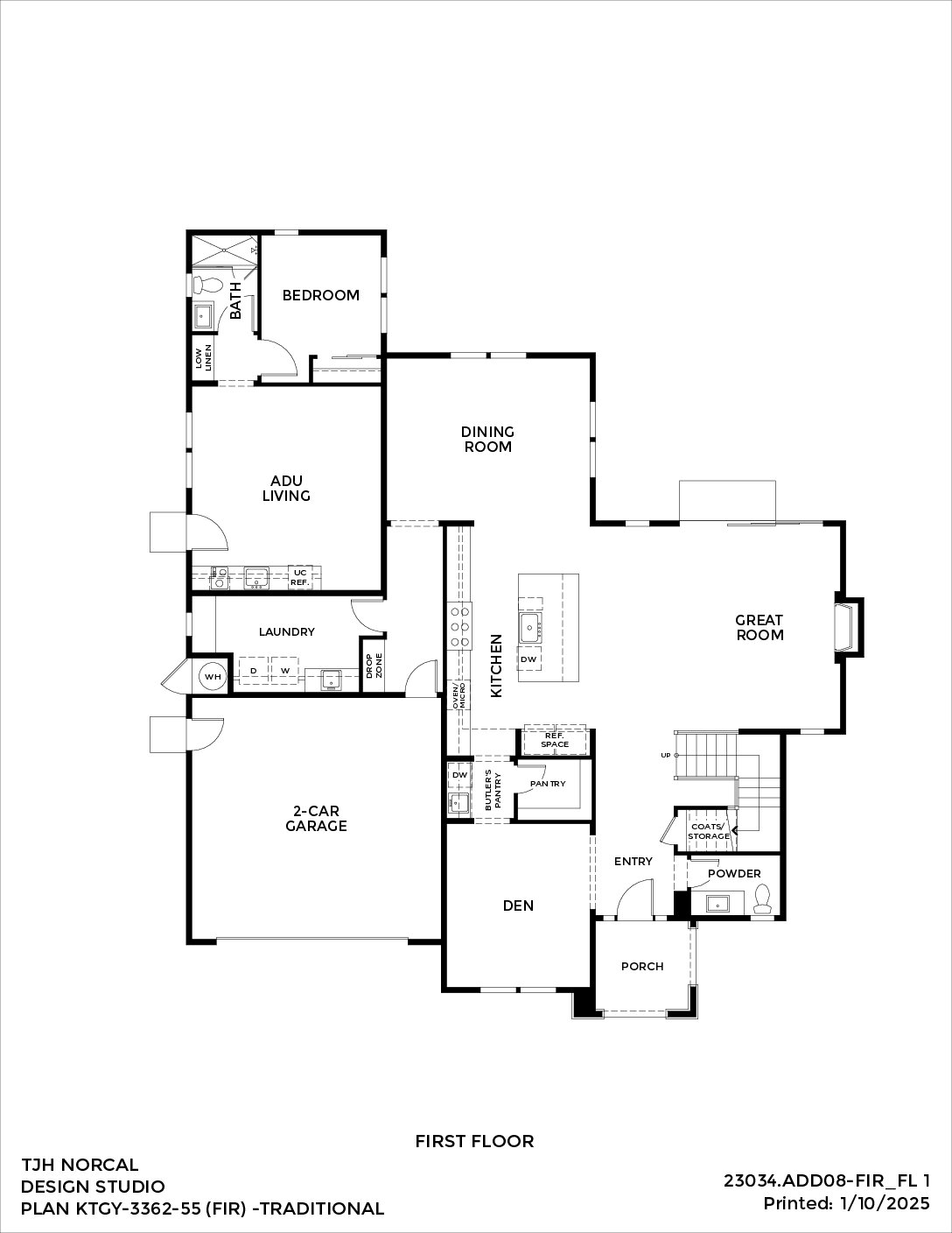 Northern California – Fir – Traditional — First Floor