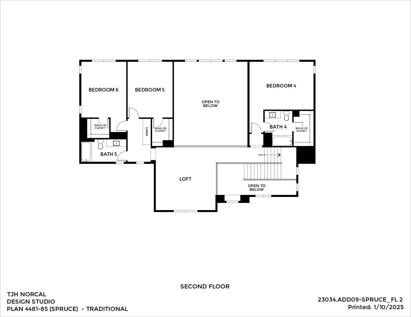 Northern California – Spruce – Traditional — Second Floor