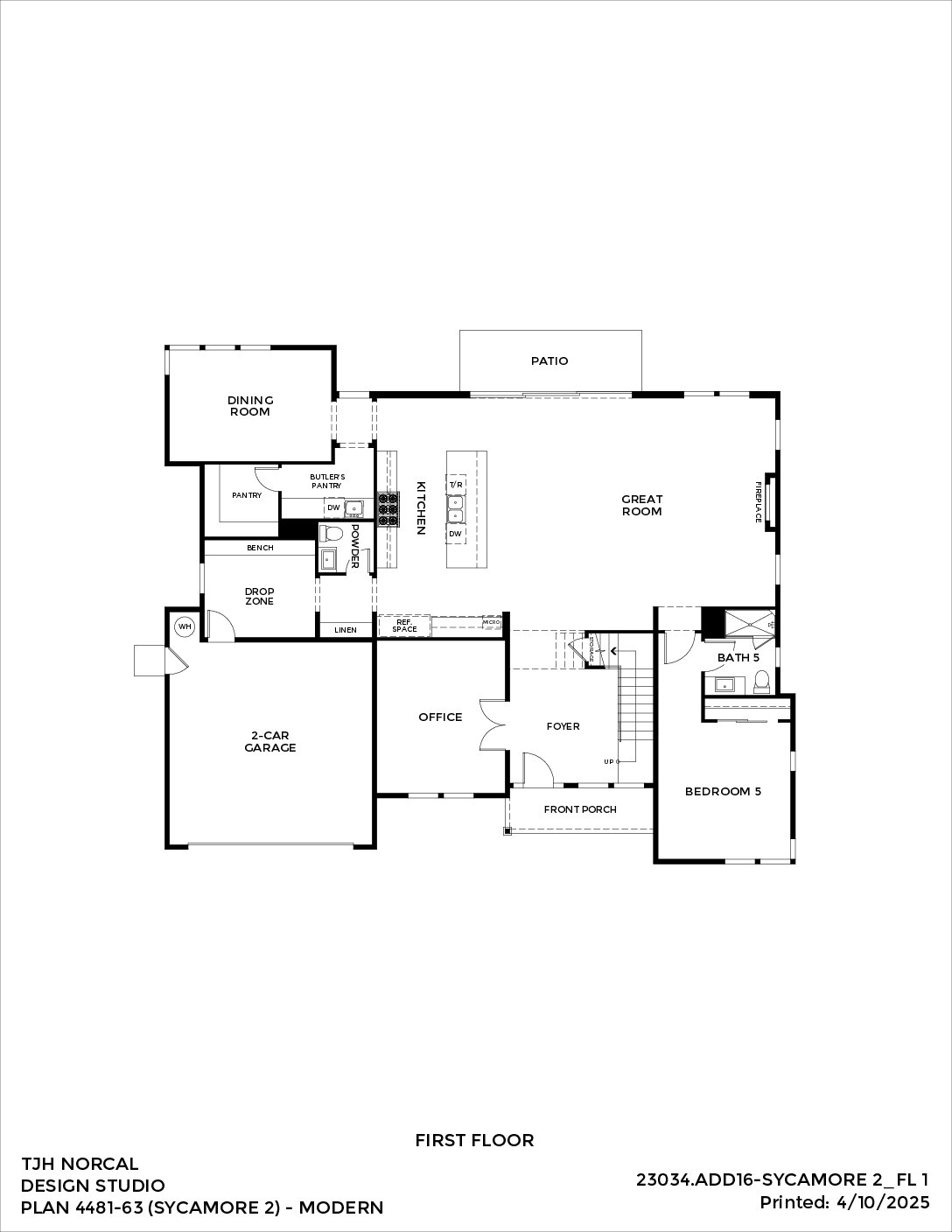 Northern California – Sycamore – Modern — First Floor