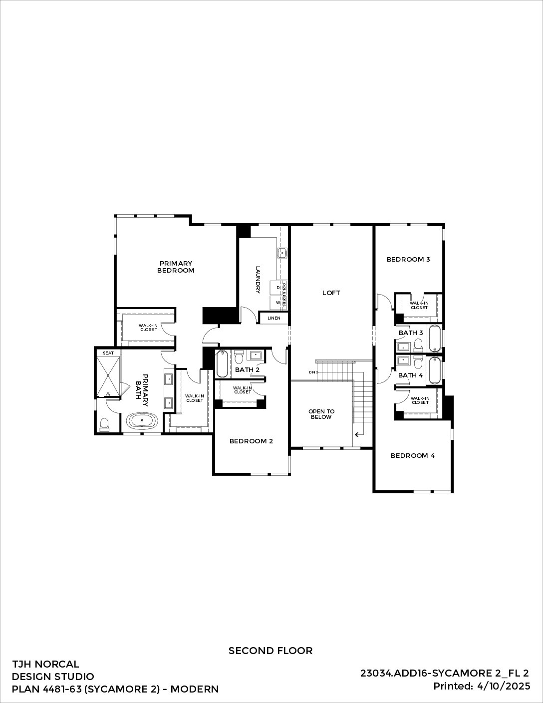 Northern California – Sycamore – Modern — Second Floor