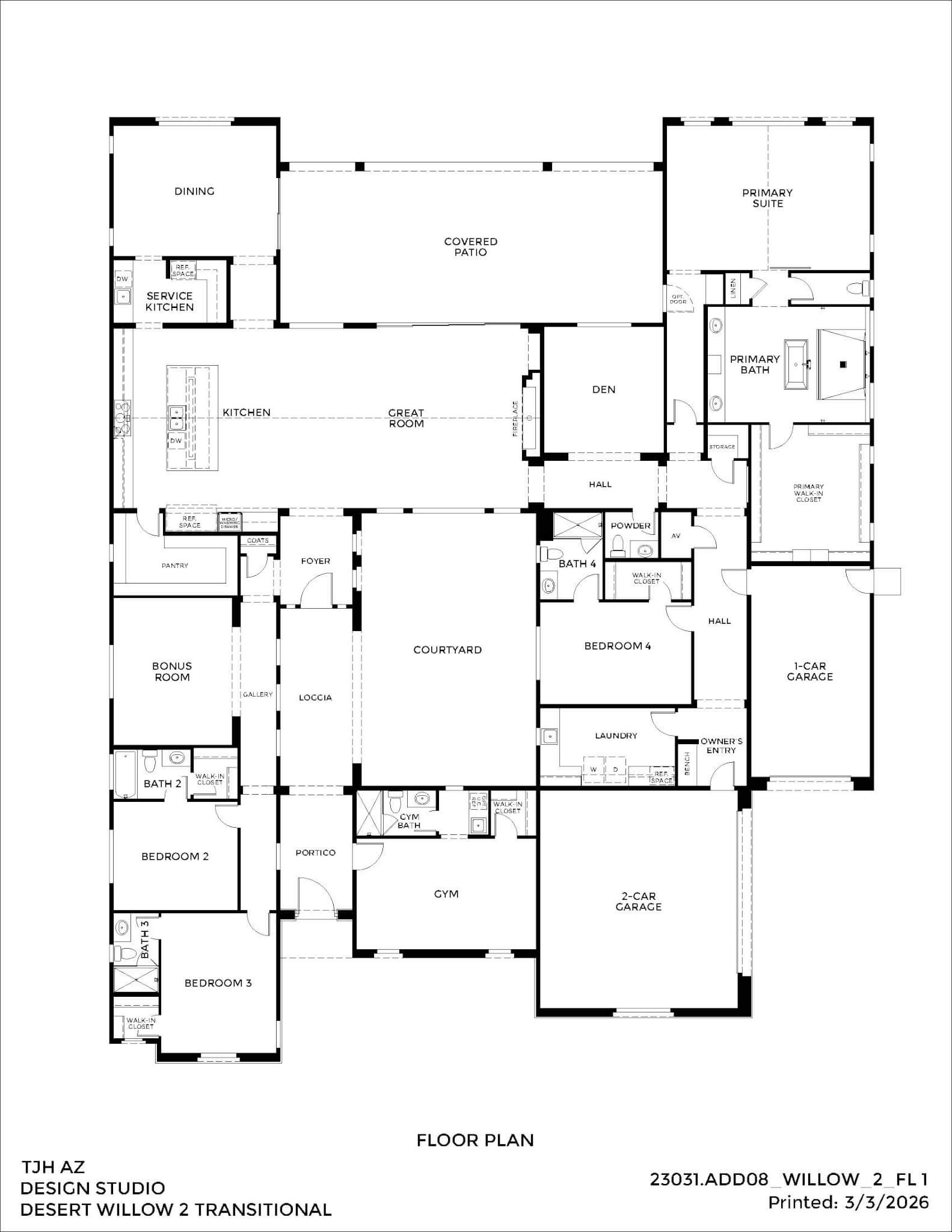 Thomas James Homes Arizona Desert Willow floorplan