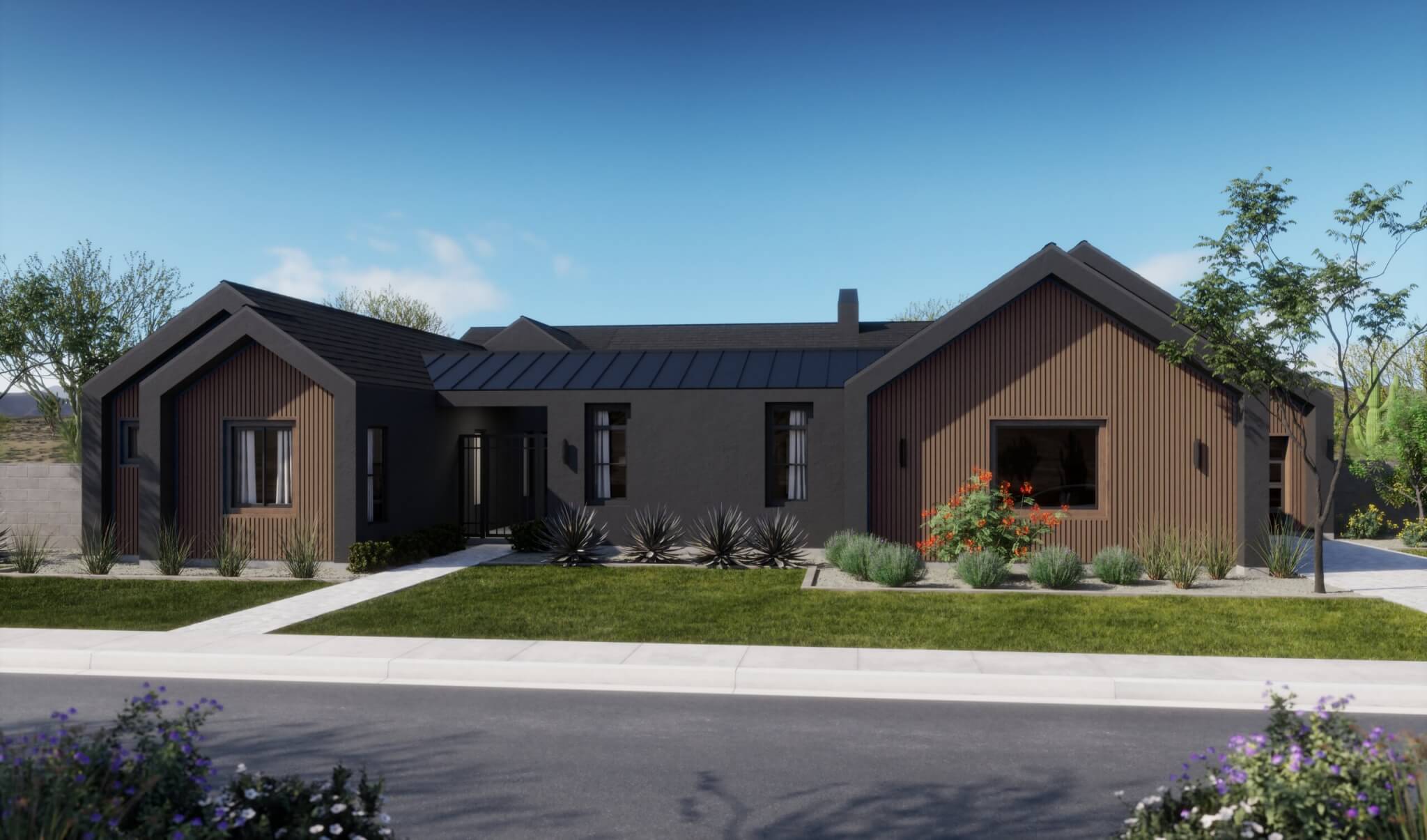 Thomas James Homes Arizona Desert Willow floorplan with a Scandinavian exterior style