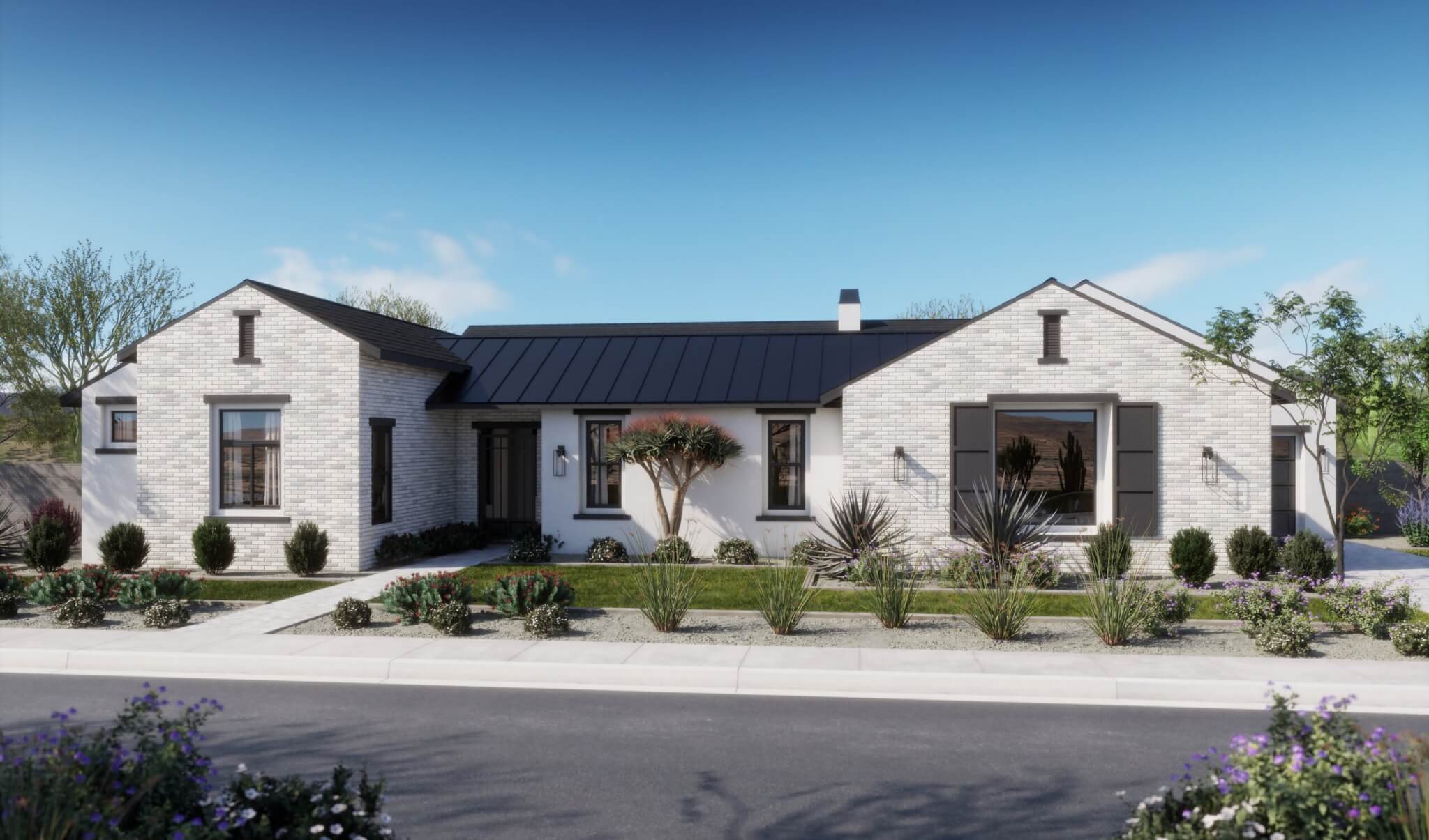 Thomas James Homes Arizona Desert Willow floorplan with a Transitional exterior style