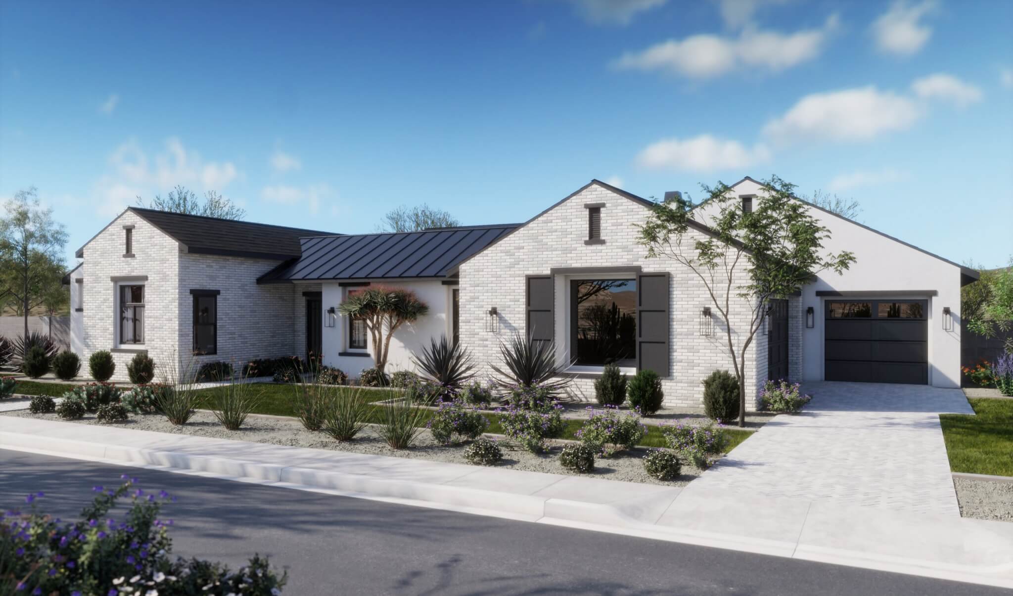 Thomas James Homes Arizona Desert Willow floorplan with a Transitional exterior style