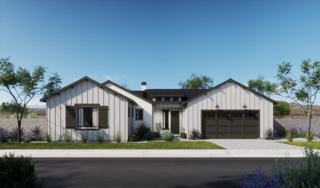 Thomas James Homes Arizona Mesquite floorplan with a Farmhouse exterior style