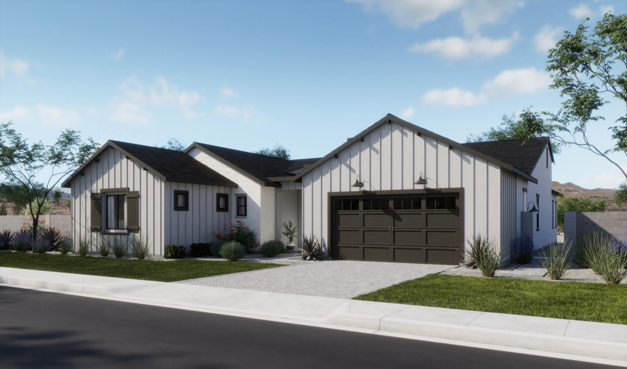 Thomas James Homes Arizona Mesquite floorplan with a Farmhouse exterior style