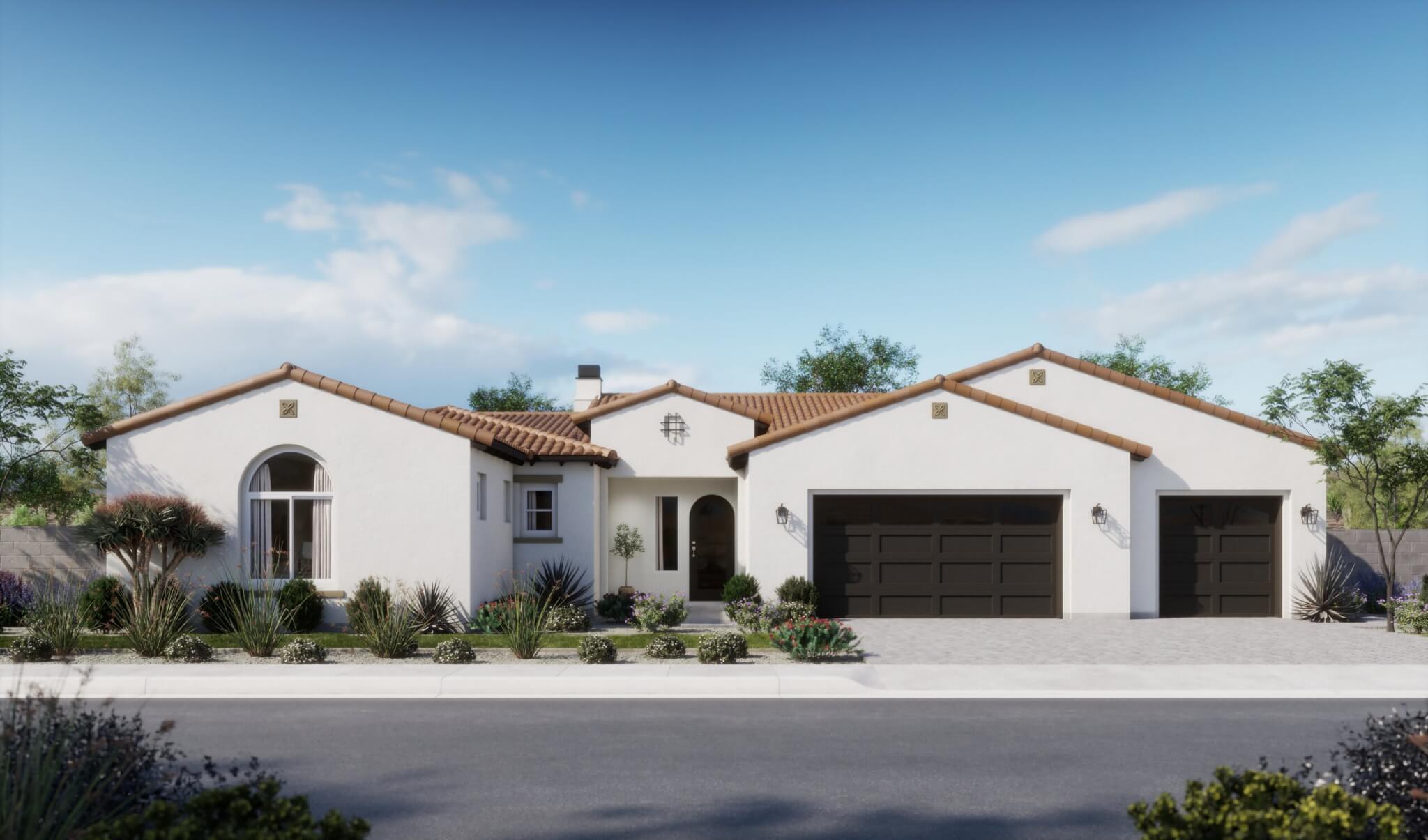 Thomas James Homes Arizona Mesquite floorplan with a Santa Barbara exterior style