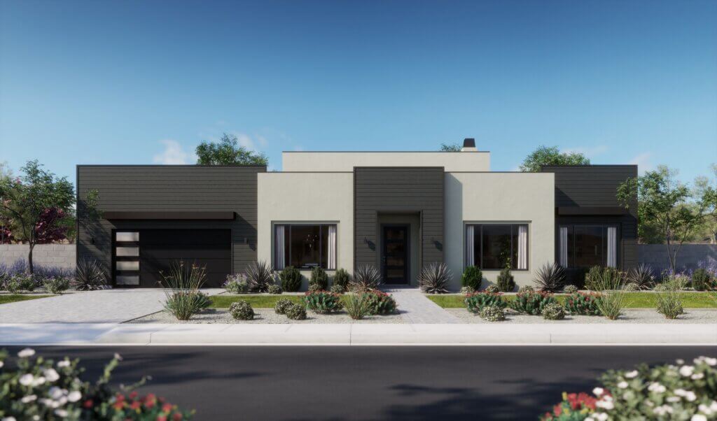 Thomas James Homes Arizona Sage floorplan with a Modern exterior style