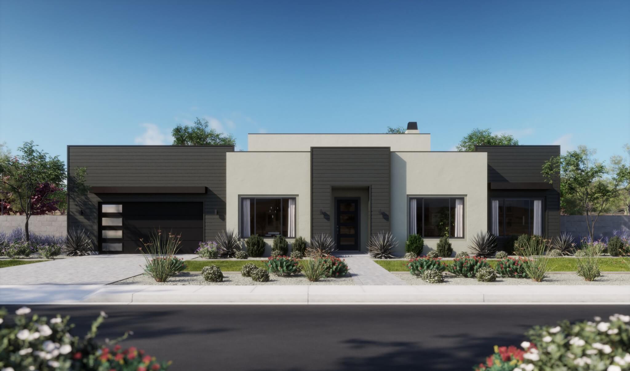 Thomas James Homes Arizona Sage floorplan with a Modern exterior style