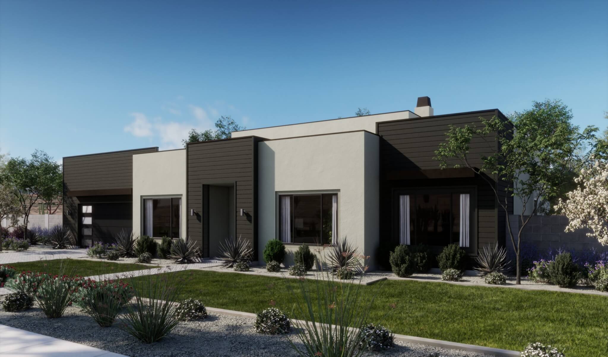 Thomas James Homes Arizona Sage floorplan with a Modern exterior style