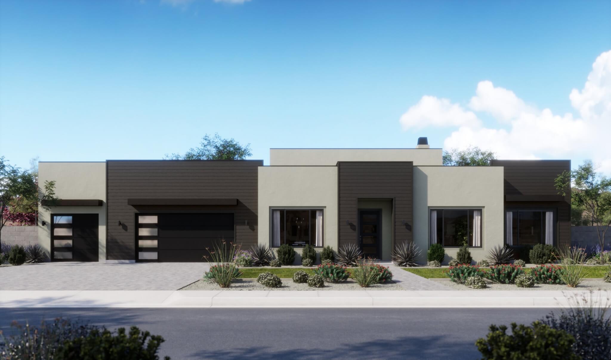 Thomas James Homes Arizona Sage floorplan with a Modern exterior style