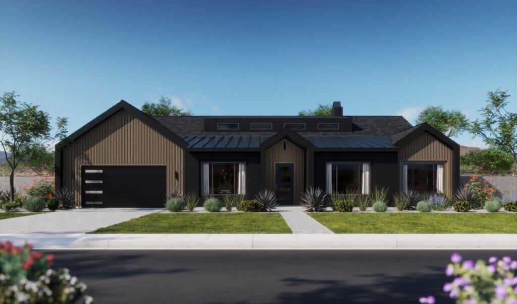 Thomas James Homes Arizona Sage floorplan with a Scandinavian exterior style