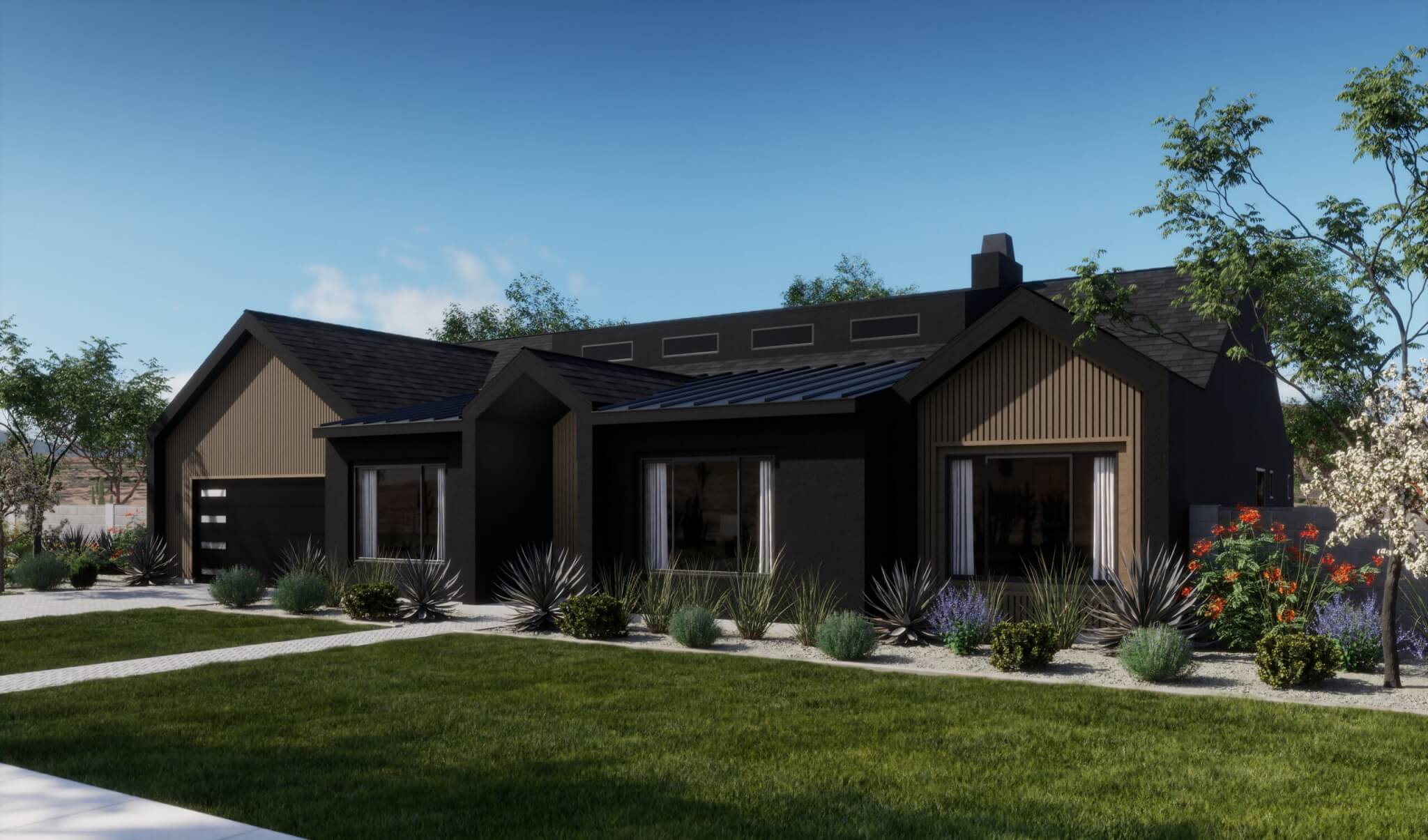 Thomas James Homes Arizona Sage floorplan with a Scandinavian exterior style